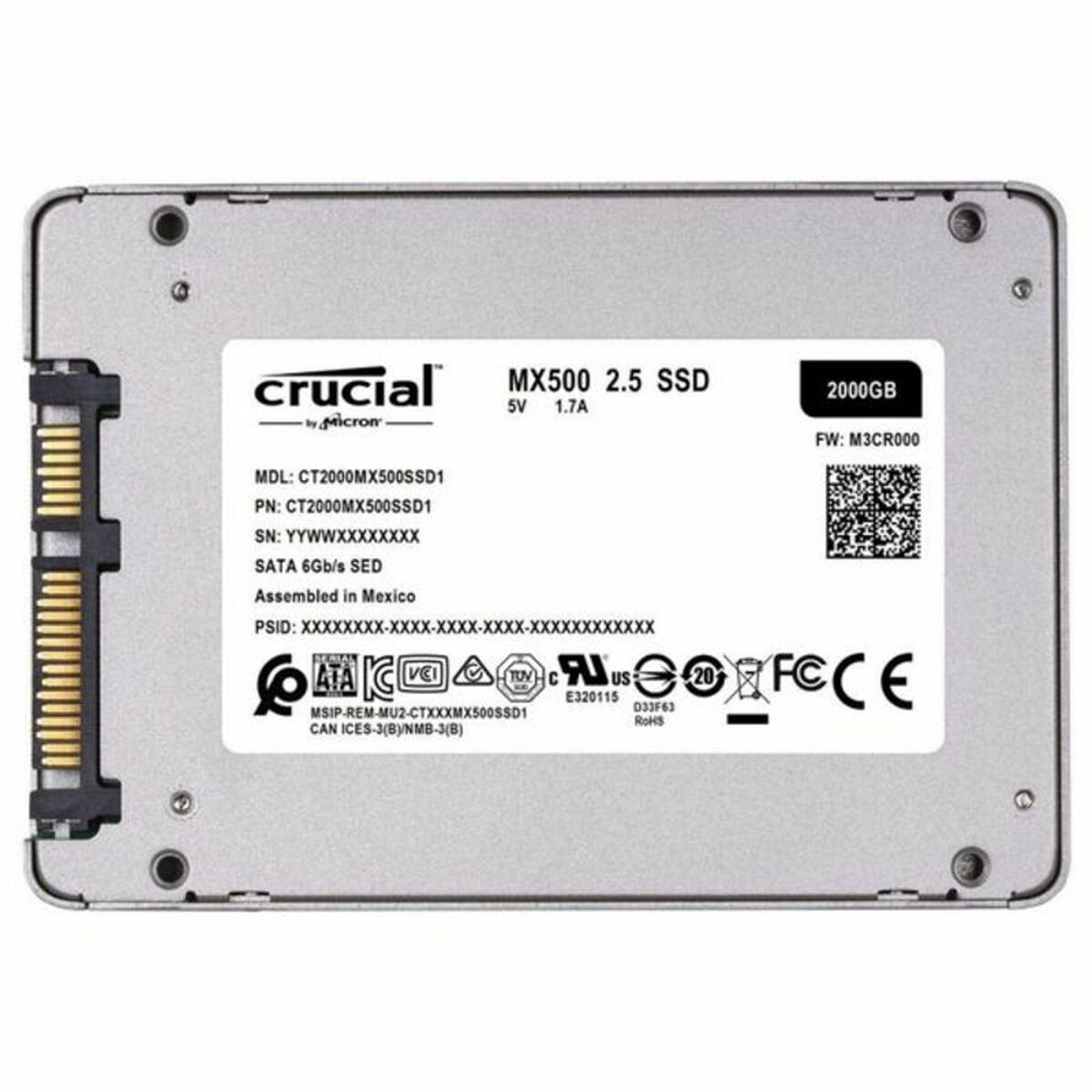 Hard Drive Crucial CT2000MX500SSD1 2 TB 2 TB SSD