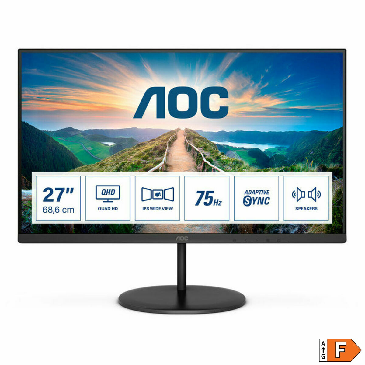 Monitor AOC Q27V4EA 27" LED IPS LCD Flicker free 75 Hz