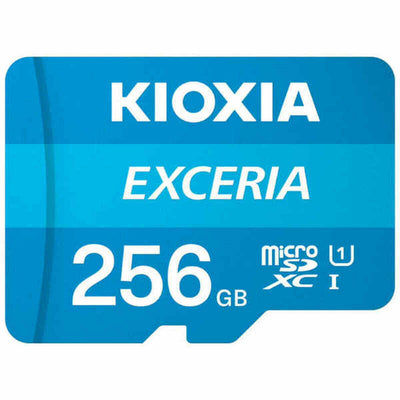 Micro SD Memory Card with Adaptor Kioxia Exceria 256 GB UHS-I Class 10 Blue