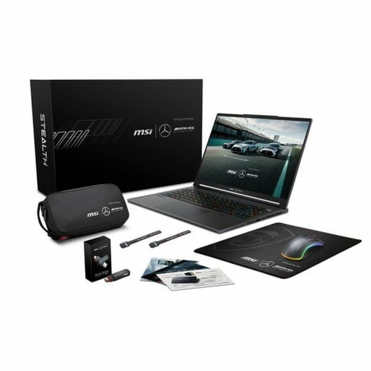 Laptop MSI Stealth 16 Mercedes AMG A13VG-255XES 16" Intel Core i9-13900H 64 GB RAM 1 TB SSD Nvidia Geforce RTX 4070 Spanish Qwer