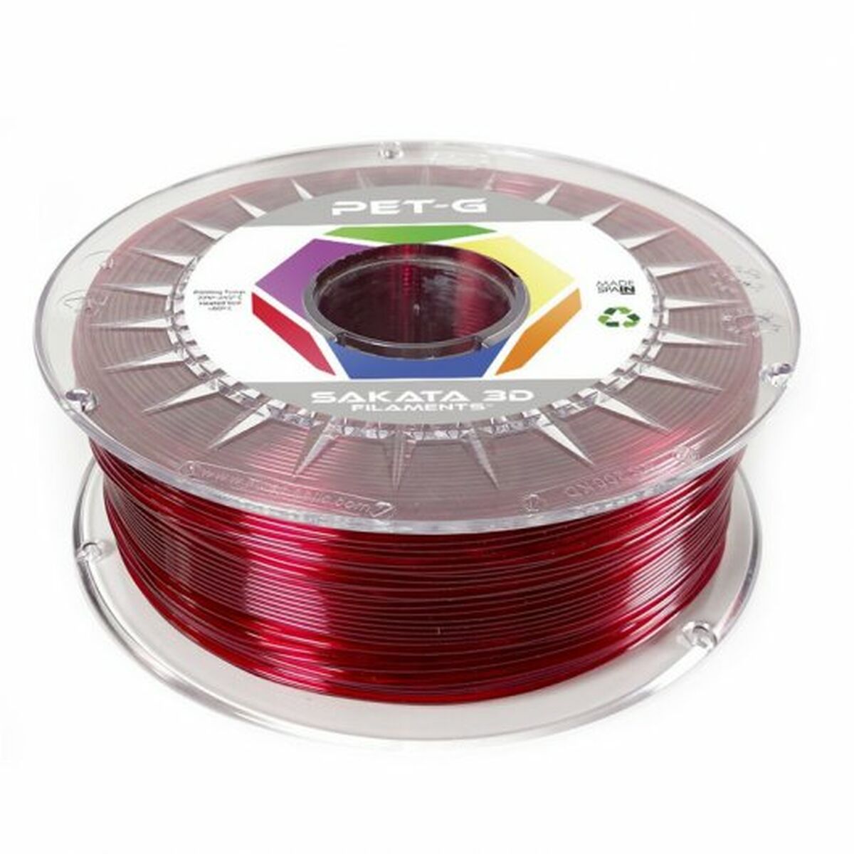 Filament Reel Sakata 3D 192517 PET-G Red Multicolour Ø 1,75 mm