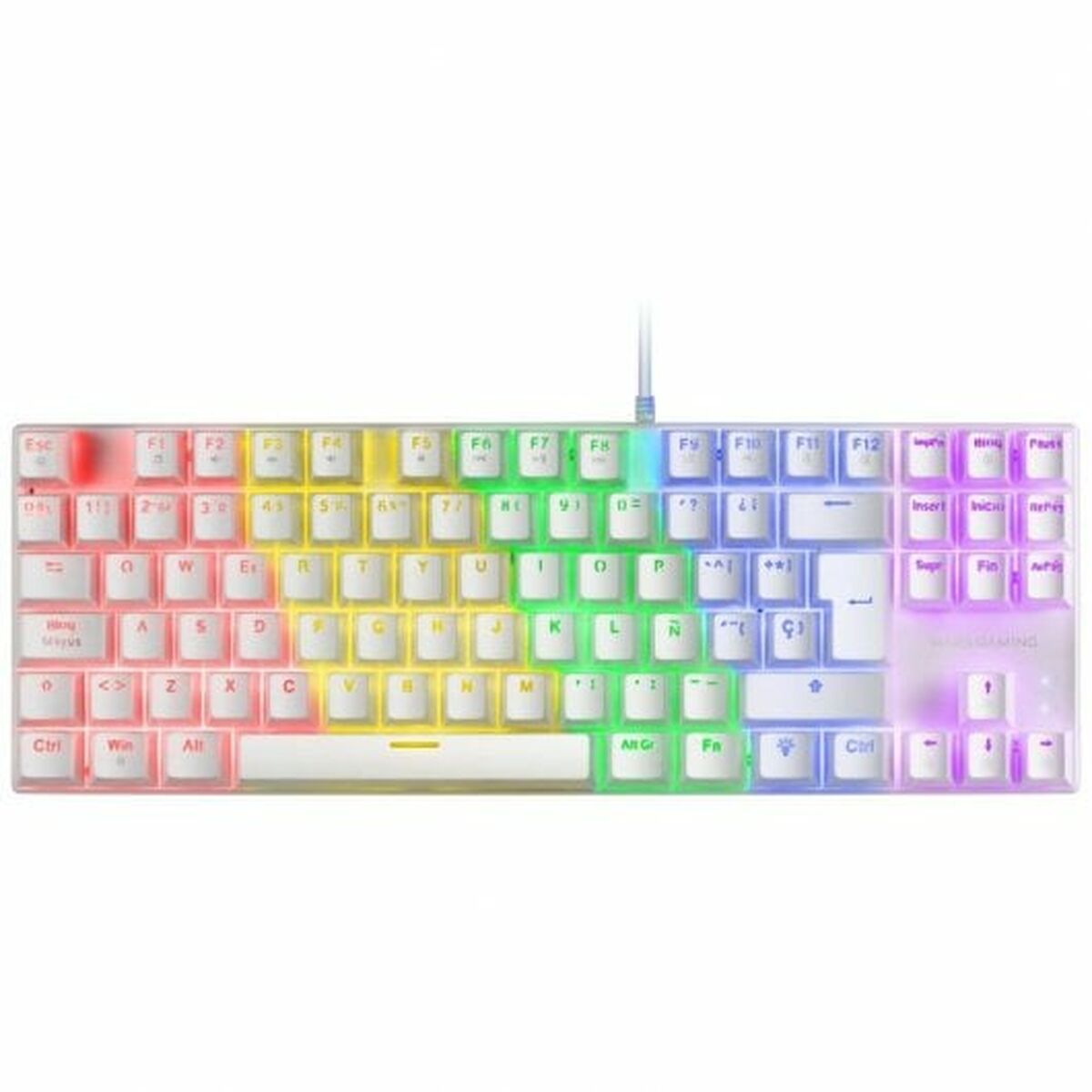 Keyboard Mars Gaming MK80  White Spanish Qwerty QWERTY