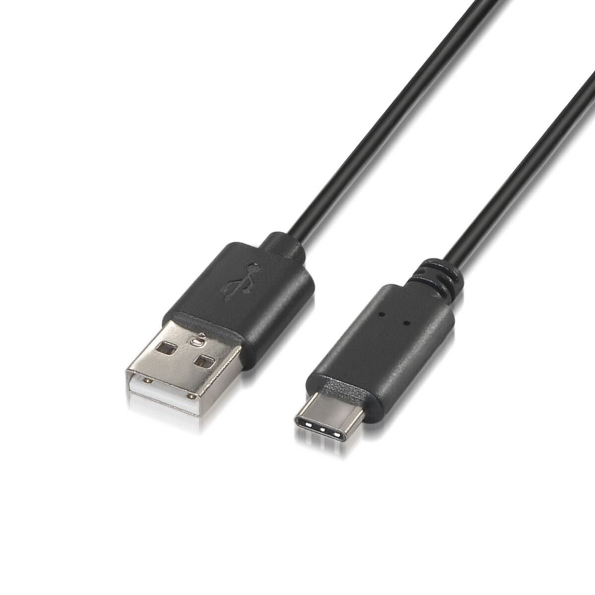 USB 2.0 A to USB C Cable Aisens A107-0051 Black 1 m