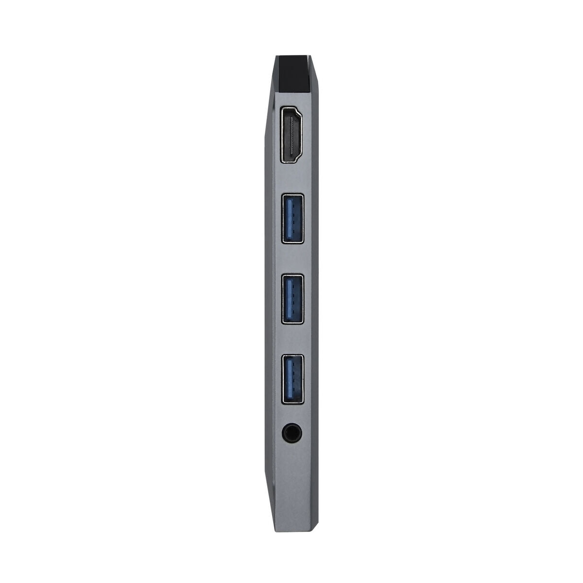 USB Hub Aisens USB-C Dock 9 en 1, USB-C a 1x HDMI, 1xRJ45, 3x USB, 1x PD, 1x Audio, 1x SD, 1x Micro SD, Gris, 15 cm