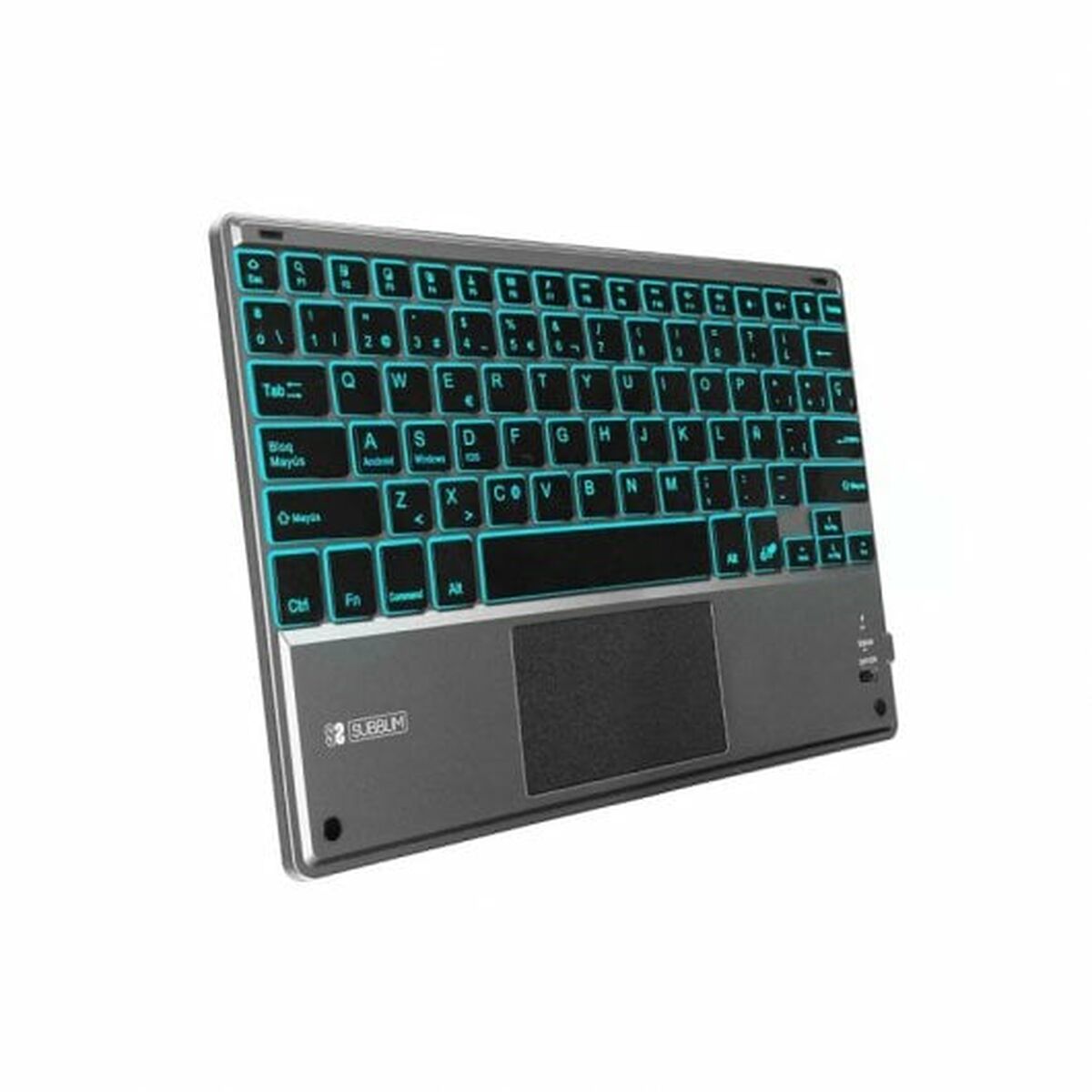 Bluetooth Keyboard with Support for Tablet Subblim SUB-KBT-SMBT51 Grey Multicolour Spanish Qwerty