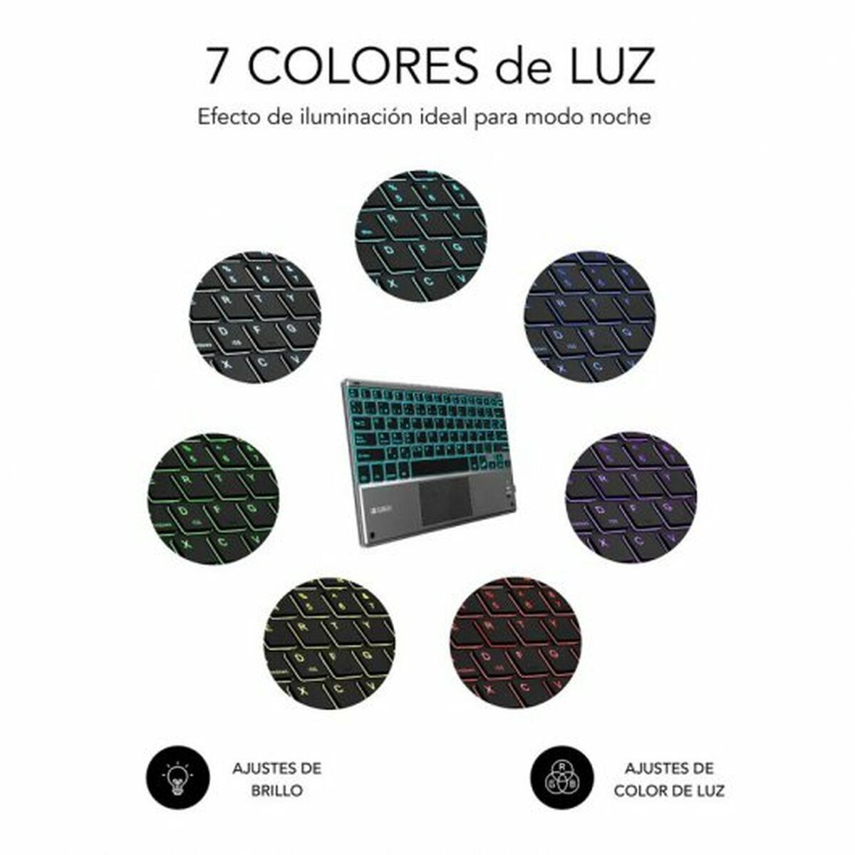 Bluetooth Keyboard with Support for Tablet Subblim SUB-KBT-SMBT51 Grey Multicolour Spanish Qwerty