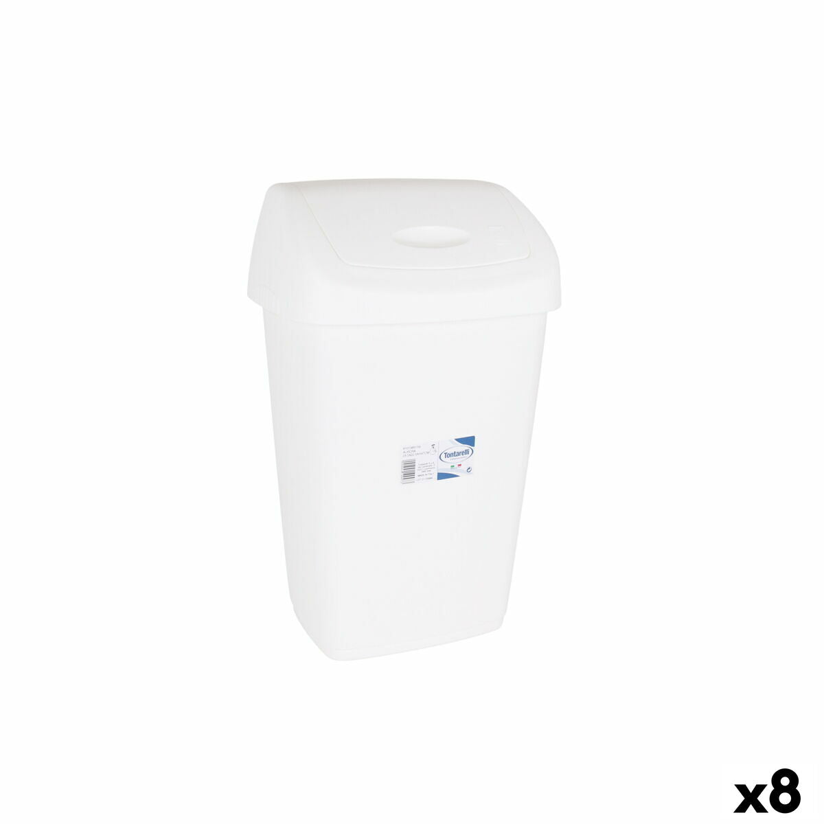 Rubbish bin Tontarelli Aurora (8 Units) White 15 L