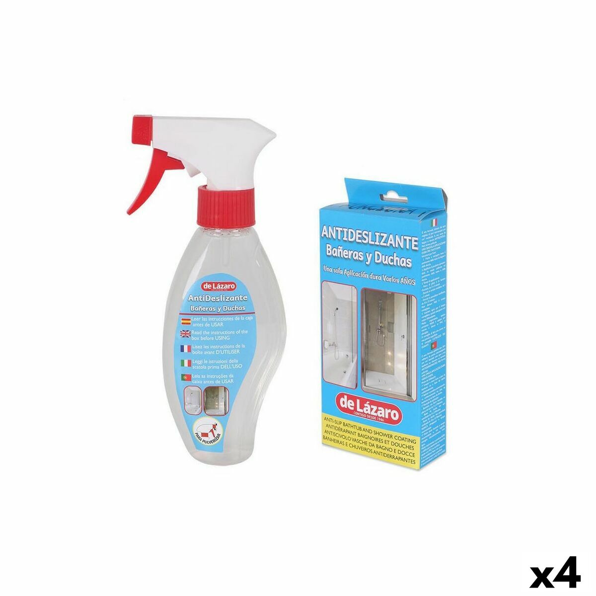 Non-slip De Lázaro Bath & Shower 170 ml (4 Units)