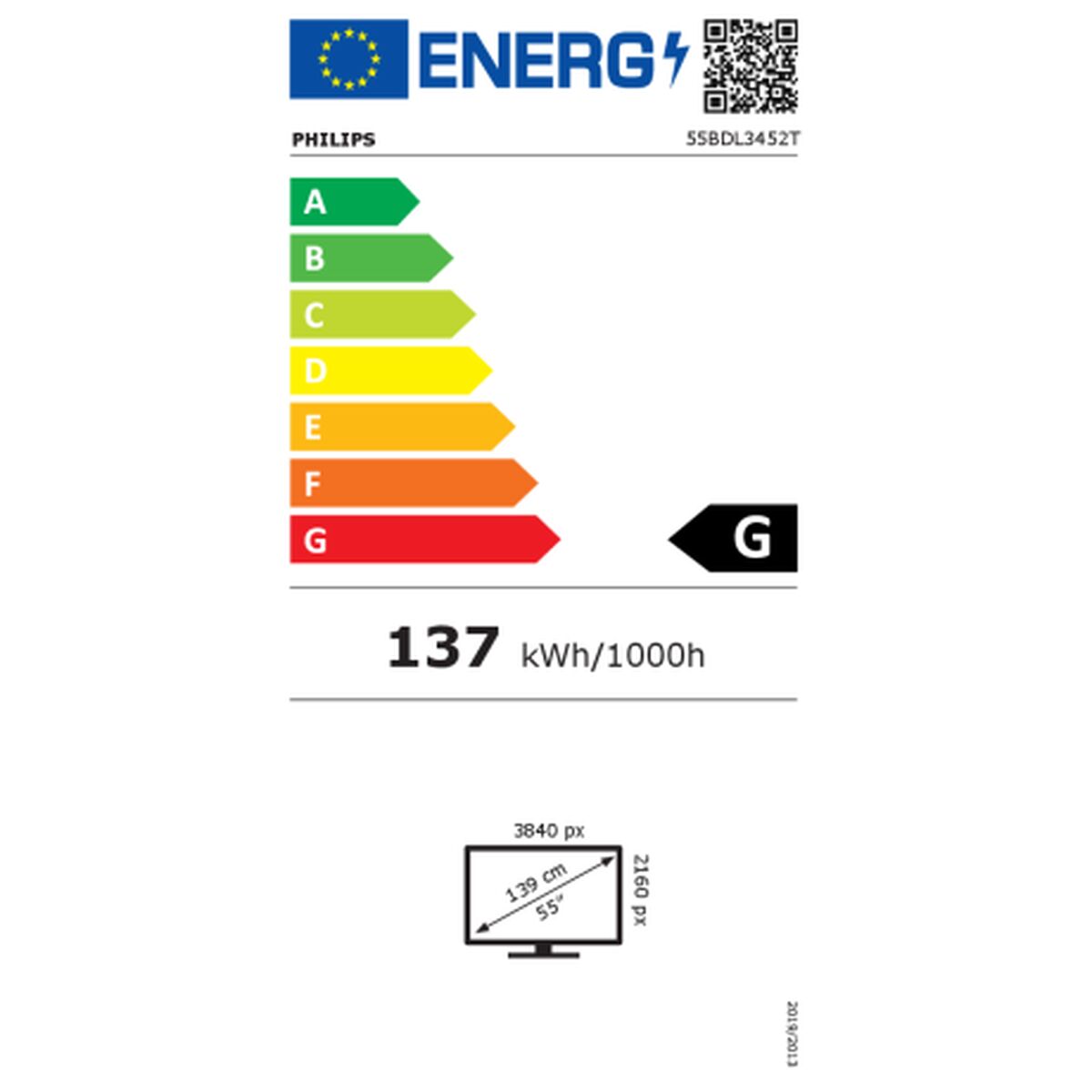 Monitor Videowall Philips 55BDL3452T/00 55" IPS 50-60  Hz