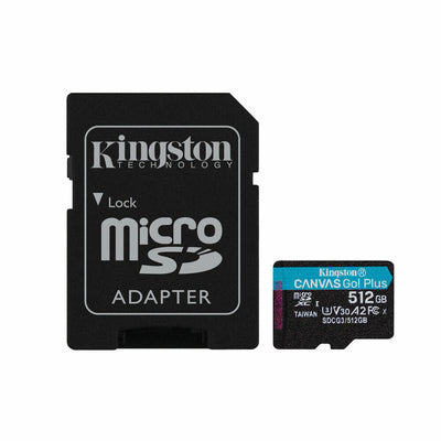 Micro SD Memory Card with Adaptor Kingston SDCG3/512GB Class 10 UHS-I 512 GB