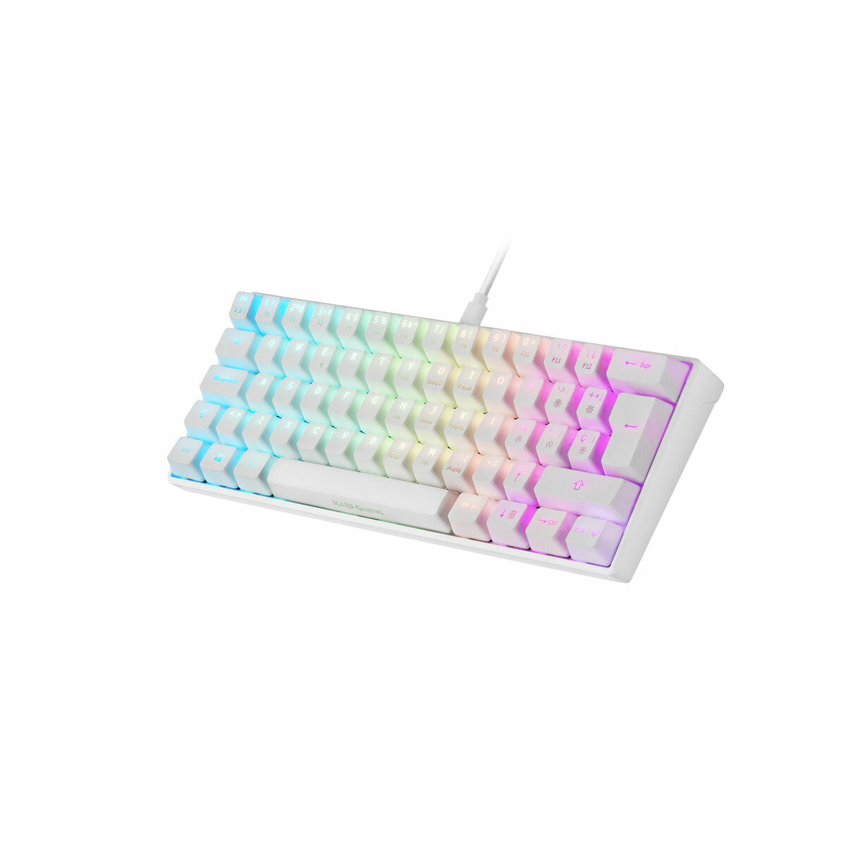 Keyboard Mars Gaming MKMINIWBES Spanish Qwerty RGB White