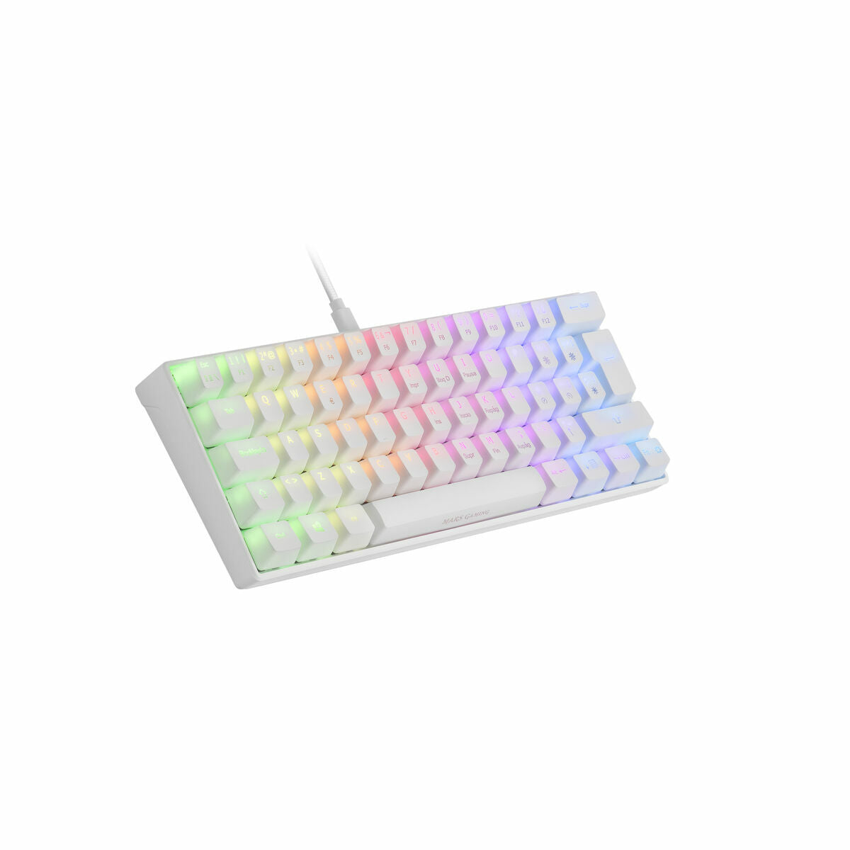 Keyboard Mars Gaming MKMINIWBES Spanish Qwerty RGB White