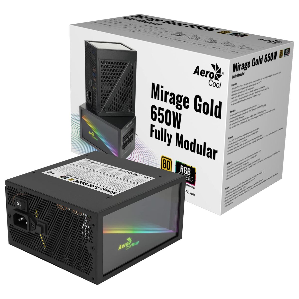 Power supply Aerocool Mirage 650 W 80 Plus Gold RoHS