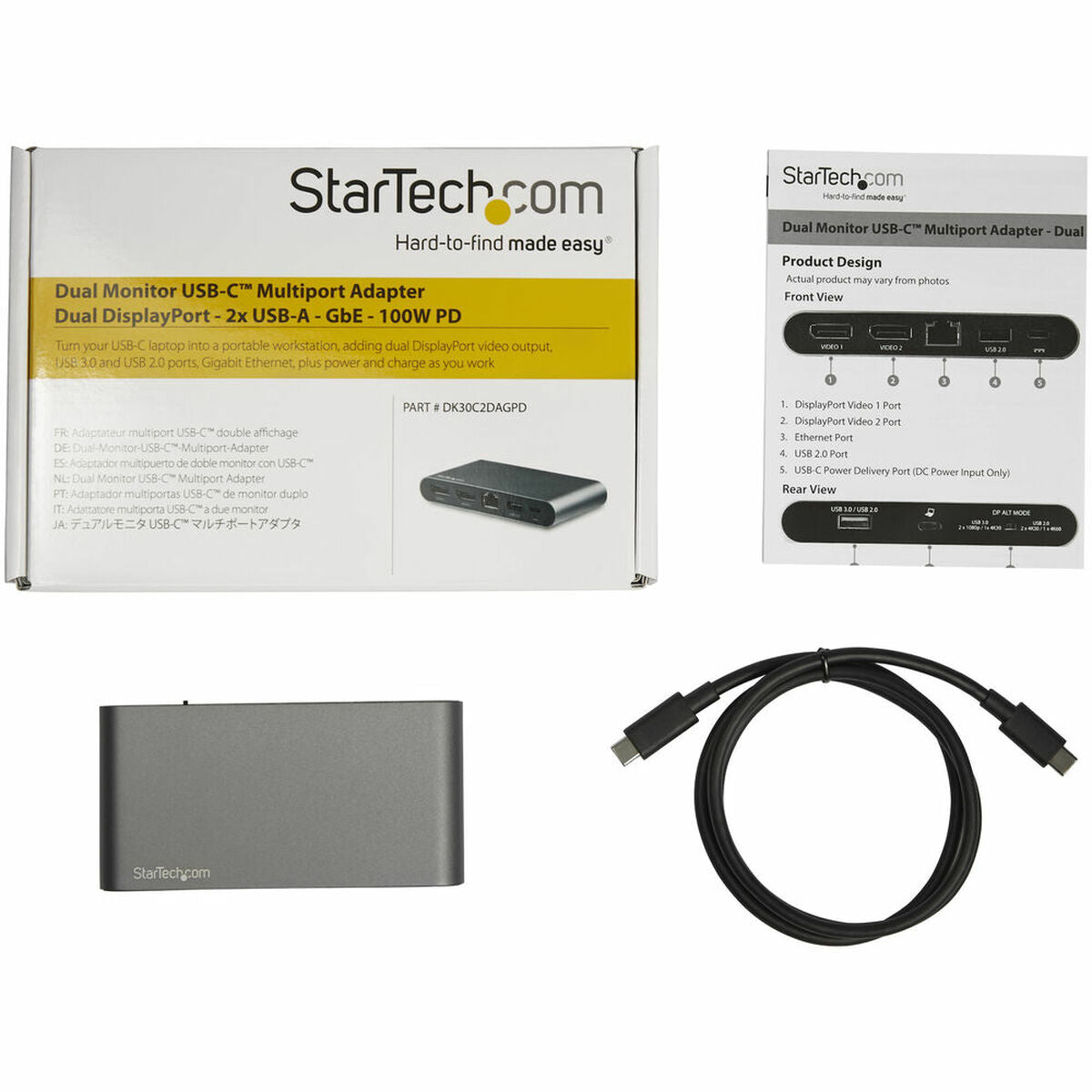 USB C to DisplayPort Adapter Startech DK30C2DAGPD