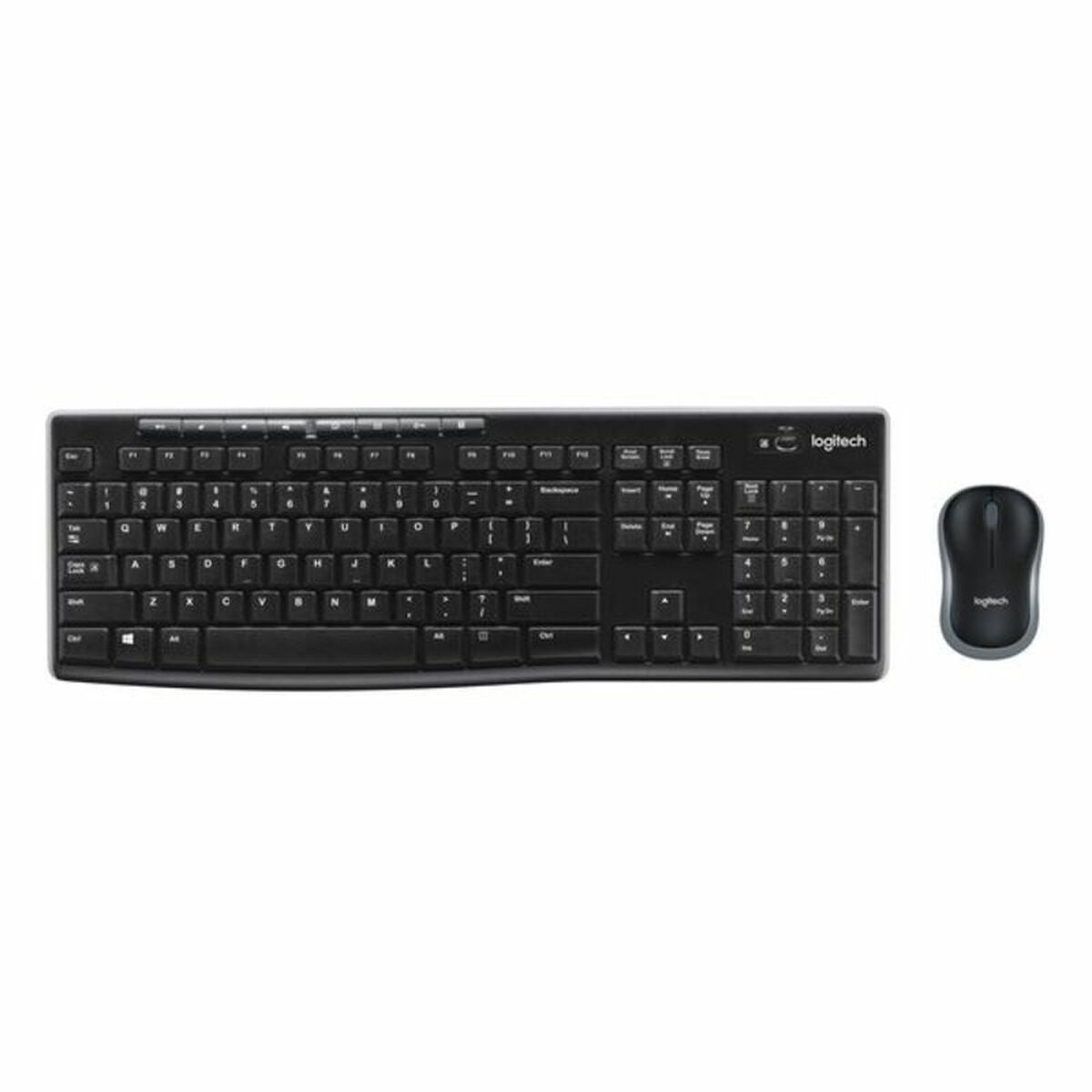 Keyboard and Wireless Mouse Logitech MK270 Black Spanish Qwerty