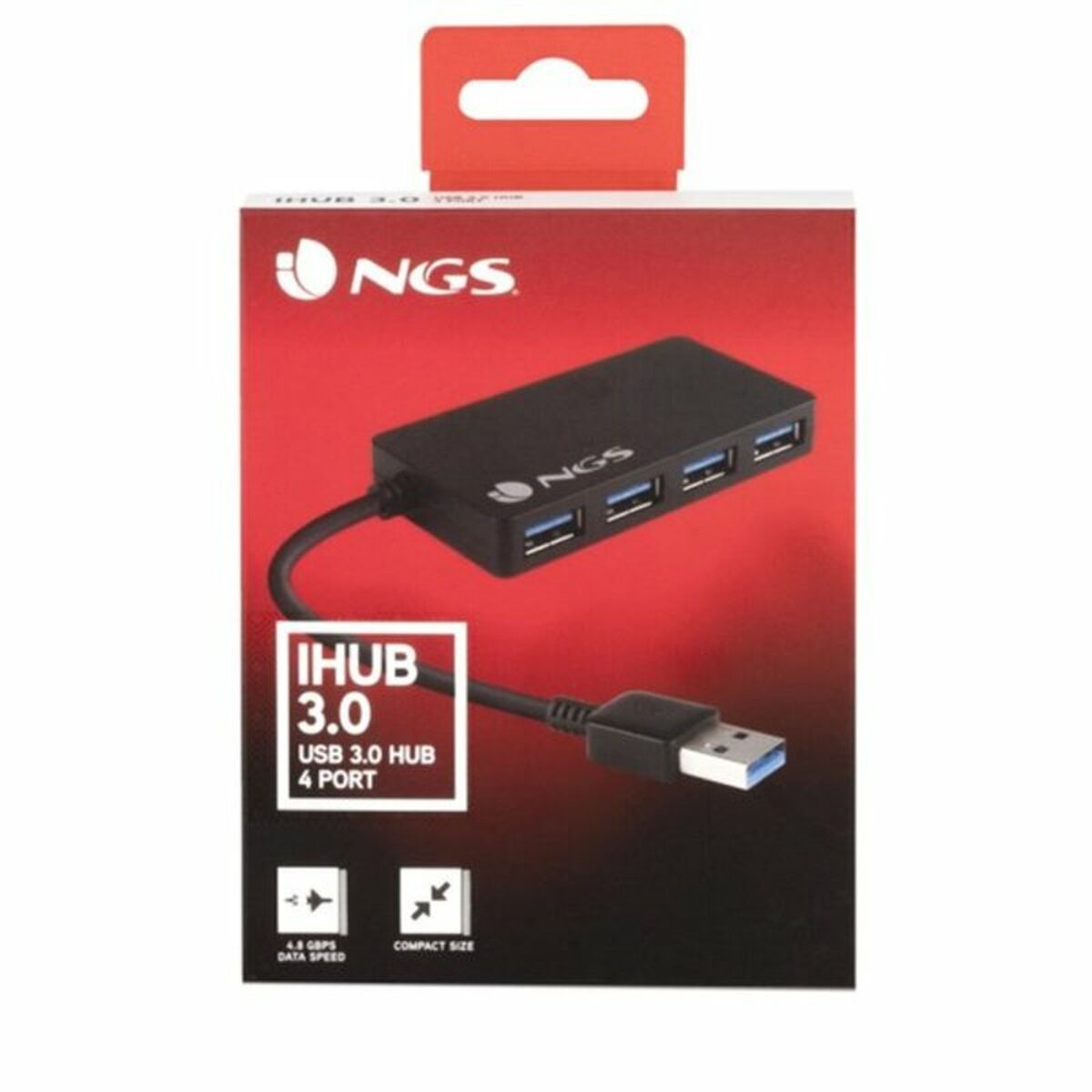 USB Hub NGS IHUB 3.0 480 Mbps Black