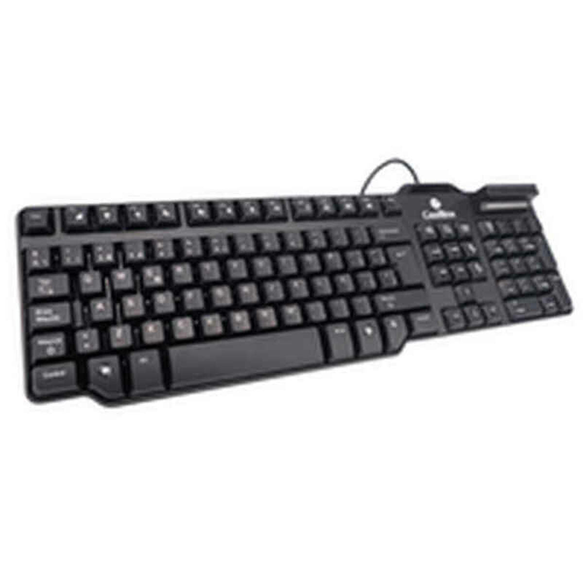 Keyboard with Reader CoolBox COO-TEC02DNI Spanish Qwerty Black