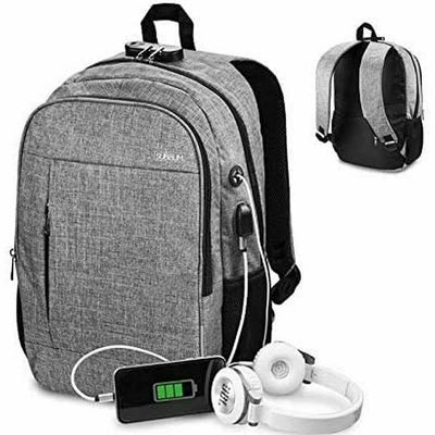 Rucksack for Laptop and Tablet with USB Output Subblim Mochila para Portátil Urban Lock Backpack 16" Grey