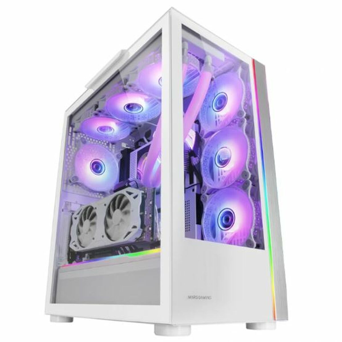 ATX Semi-tower Box Mars Gaming MCULTRAW RGB White