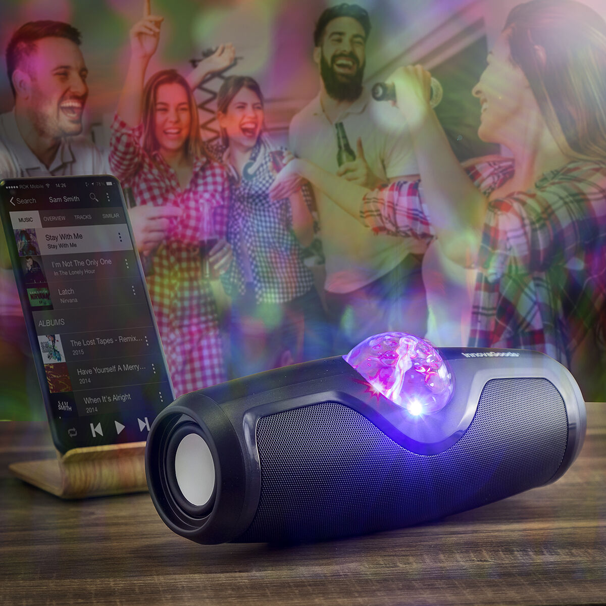 Rechargeable Wireless Speaker with Disco Lights Waflash InnovaGoods