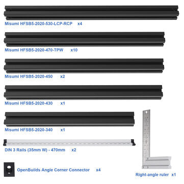 VORON V2.4 Aluminum Profile Frame Set 350MM for 3D Printer Accessories